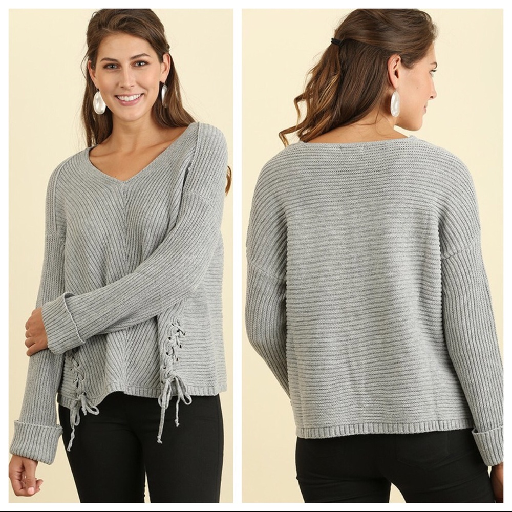 Gray Ribbed Sweater